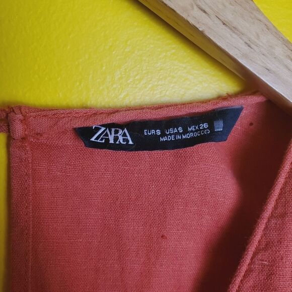 Zara Linen Blend Romper Size Small - Picture 7 of 11